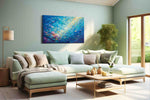 Whirls of the Deep Blue – sealife canvas wall art, gallery-wrapped, ready to hang