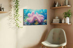 Whispers of the Coral Kingdom sealife canvas print, hanging on wall