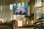 Whispers of the Coral Kingdom sealife canvas print in a hung canvas mockup