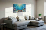 Whispers of the Deep II sealife canvas print in a living room scene