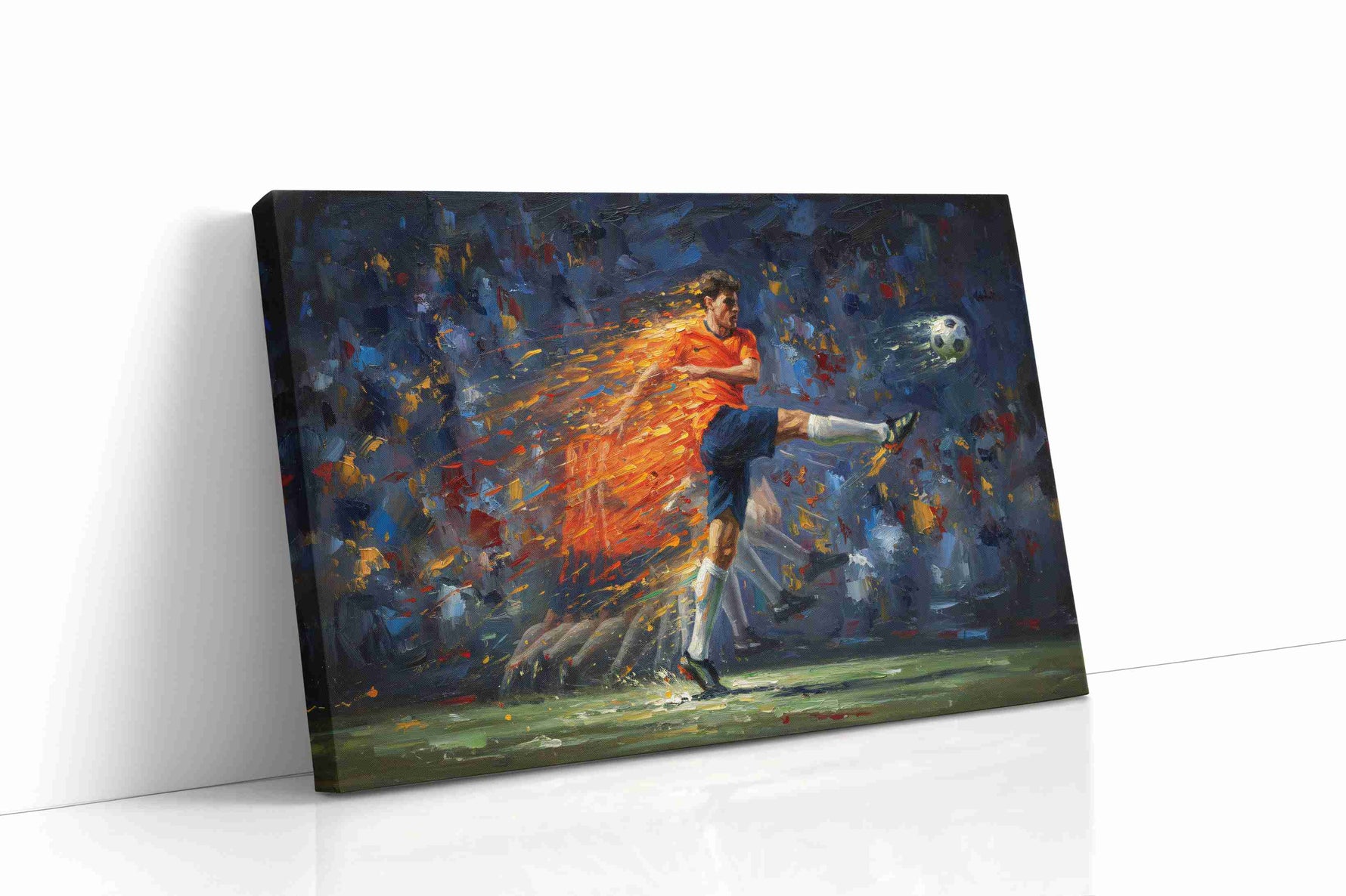 Blaze of Motion sports canvas print, gallery-wrapped, ready to hang