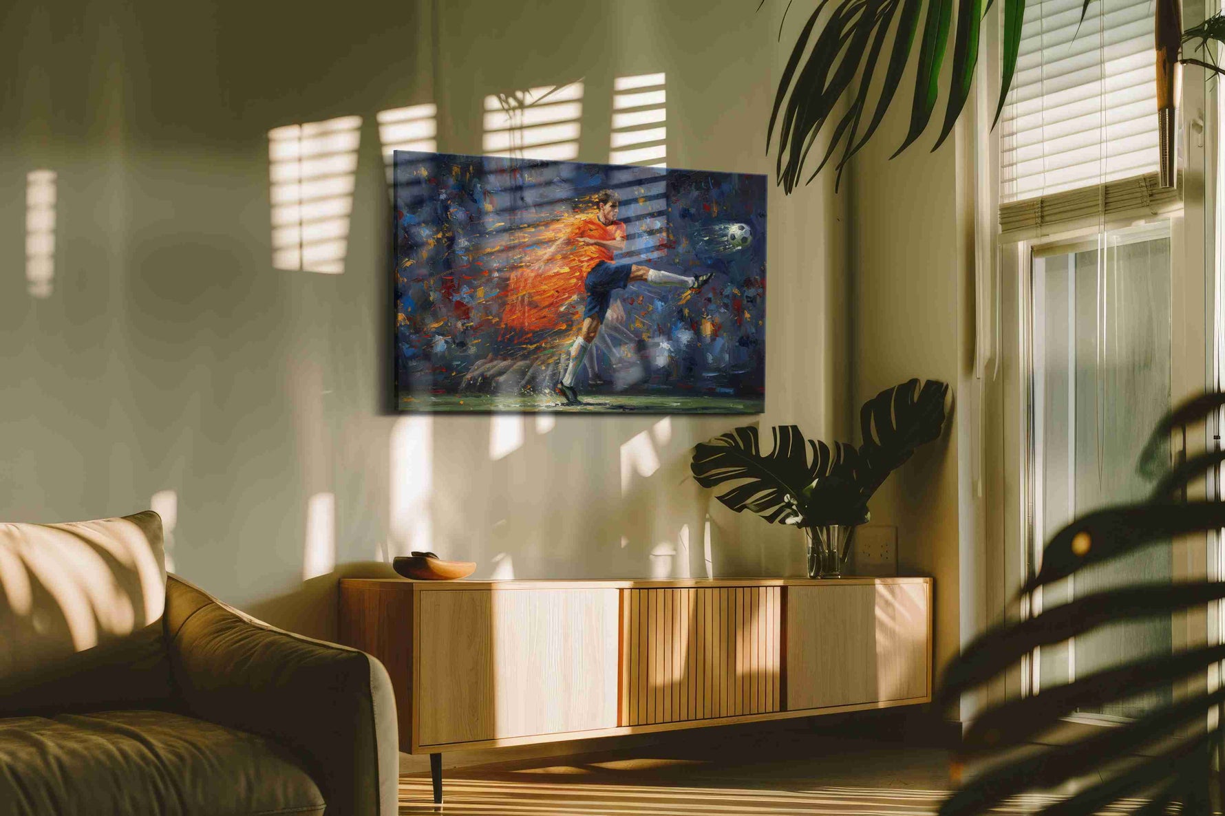 Blaze of Motion sports canvas print, on wall, lifestyle preview