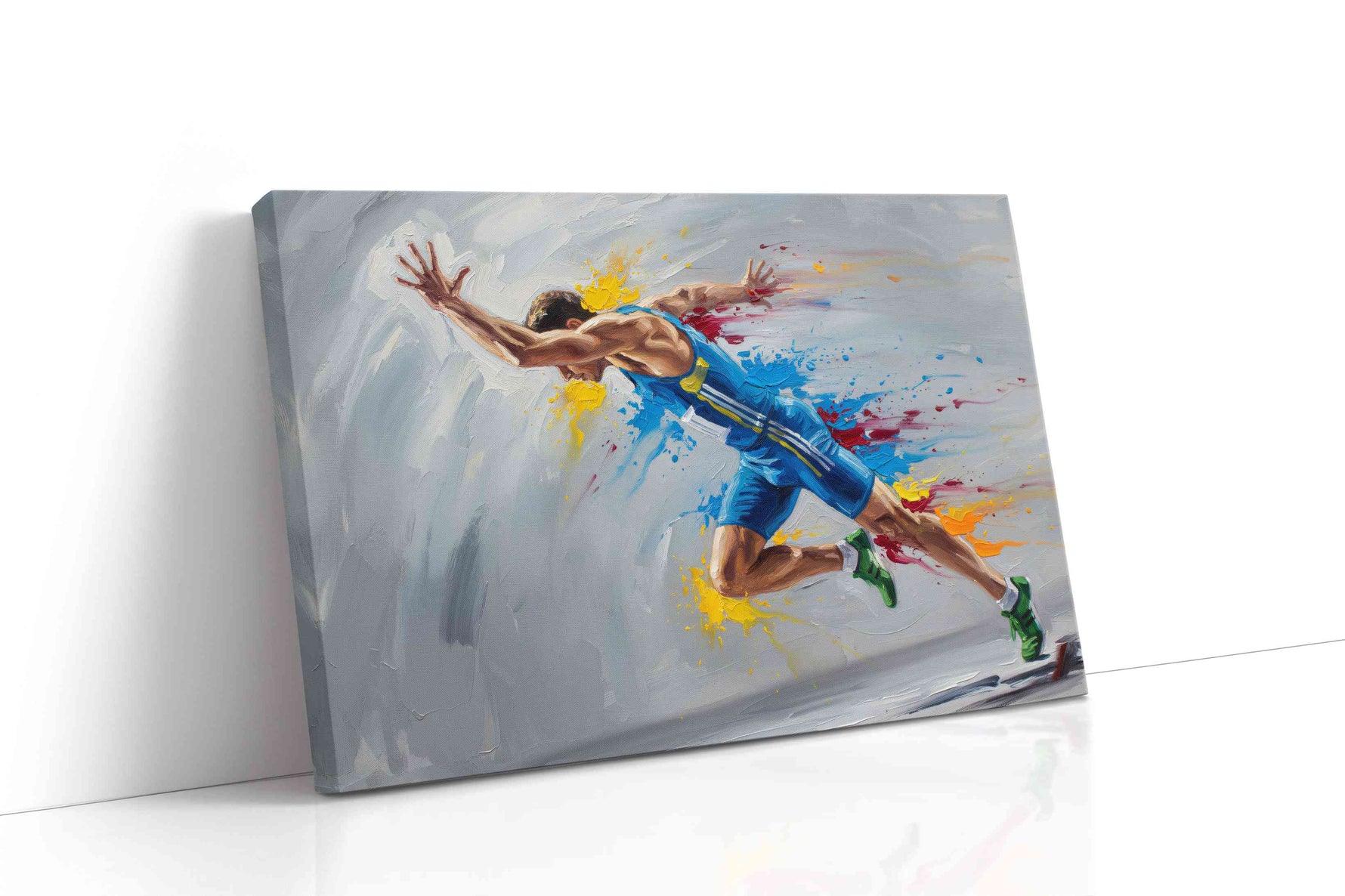 Burst of Athletic Energy sports canvas print gallery-wrapped landscape canvas studio shot