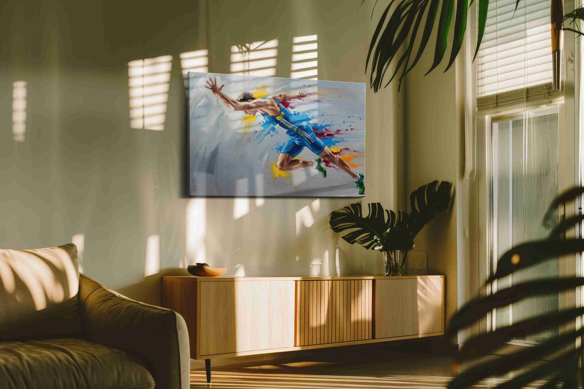 Burst of Athletic Energy sports canvas print, on wall, lifestyle preview