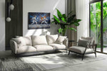 Clash of Sparks sports canvas print in a modern interior mockup