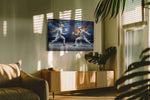 Clash of Sparks sports canvas print, on wall, lifestyle preview