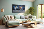 Clash of Sparks sports canvas print, hanging on wall
