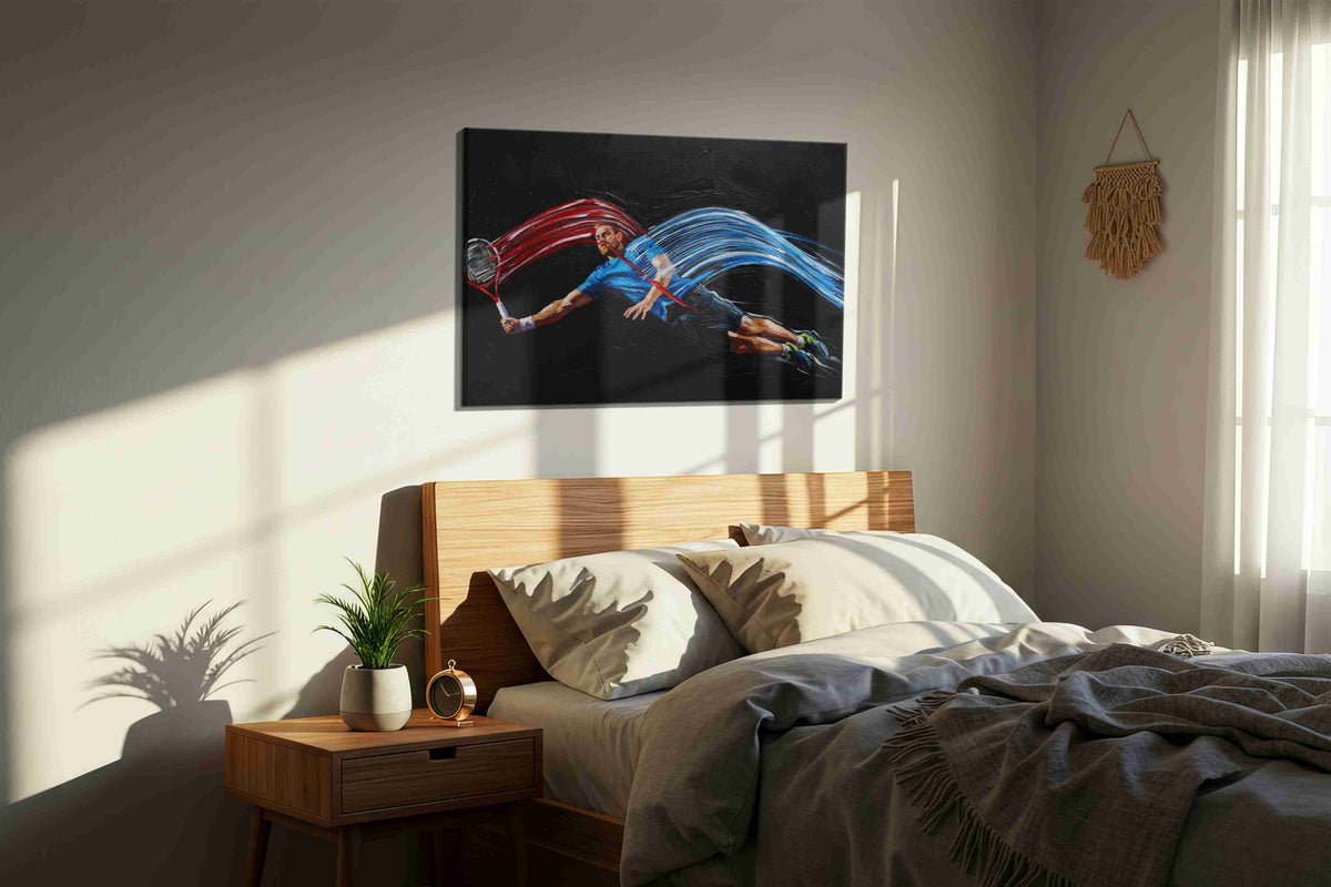 Dynamic Court Symphony – sports canvas wall art, gallery-wrapped, ready to hang