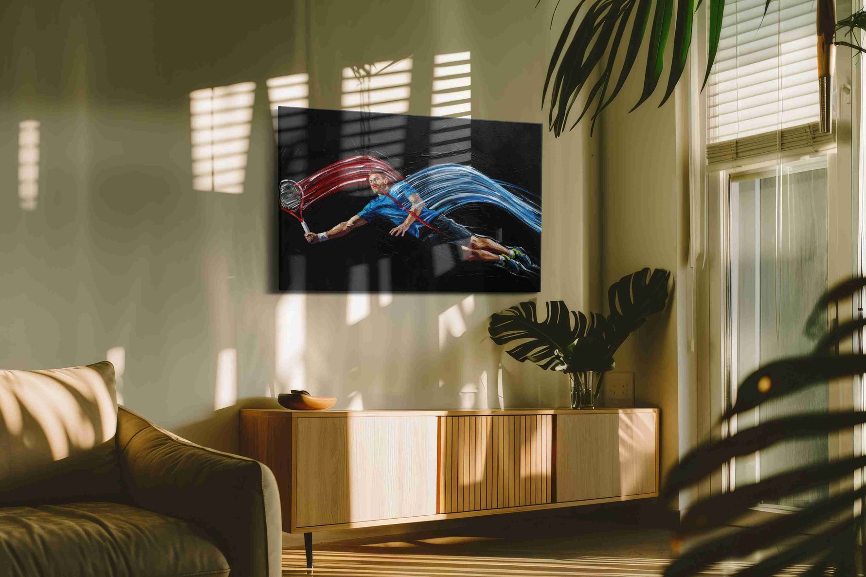 Dynamic Court Symphony sports canvas print, on wall, lifestyle preview