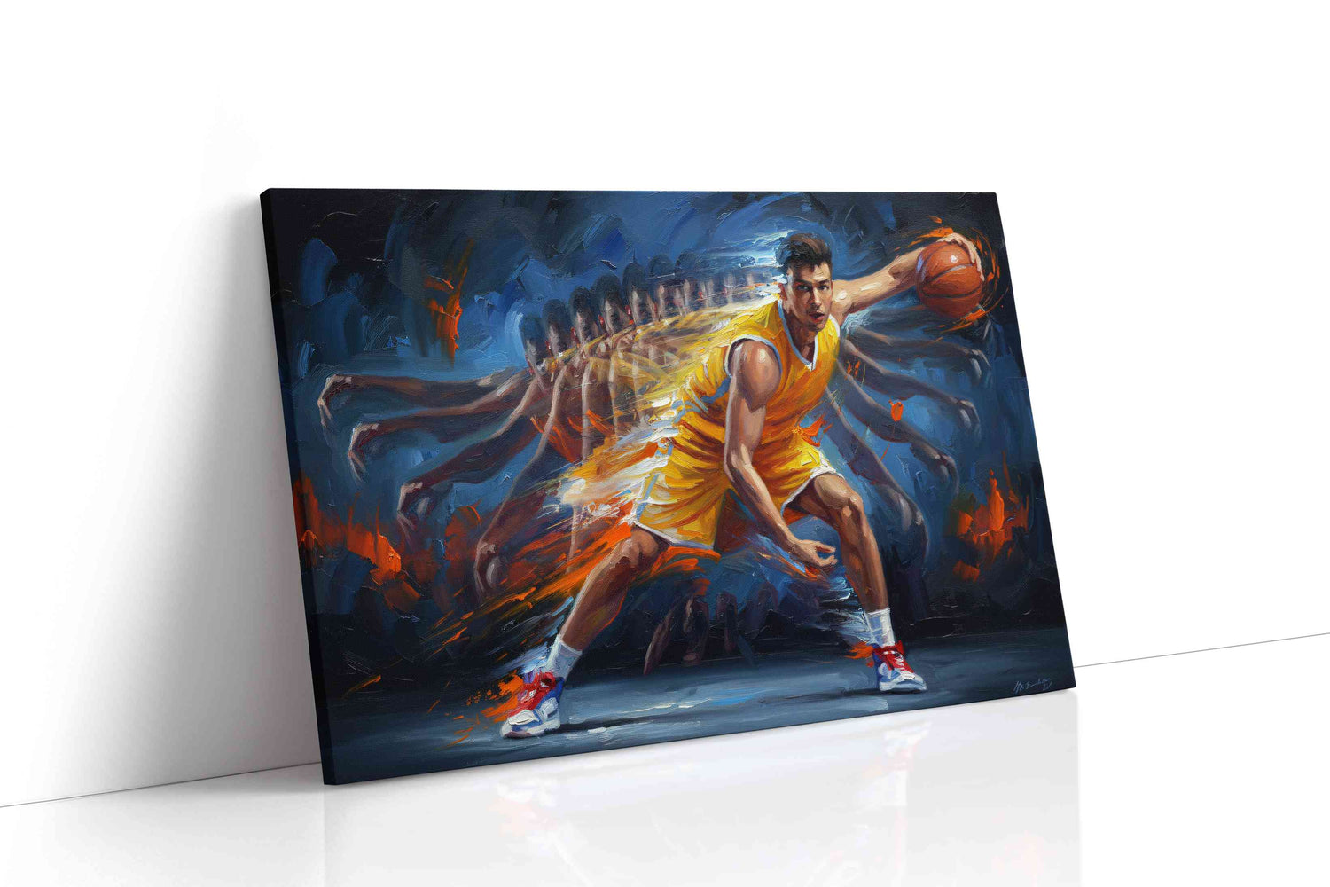 Dynamic Dunk of Determination sports canvas print, gallery-wrapped, ready to hang