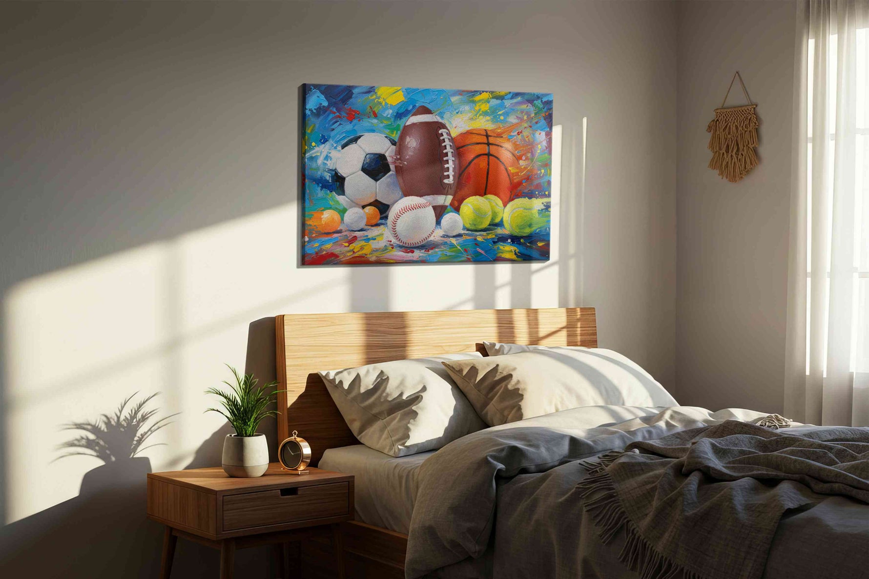 Energized Game Day Palette – sports canvas wall art, gallery-wrapped, ready to hang