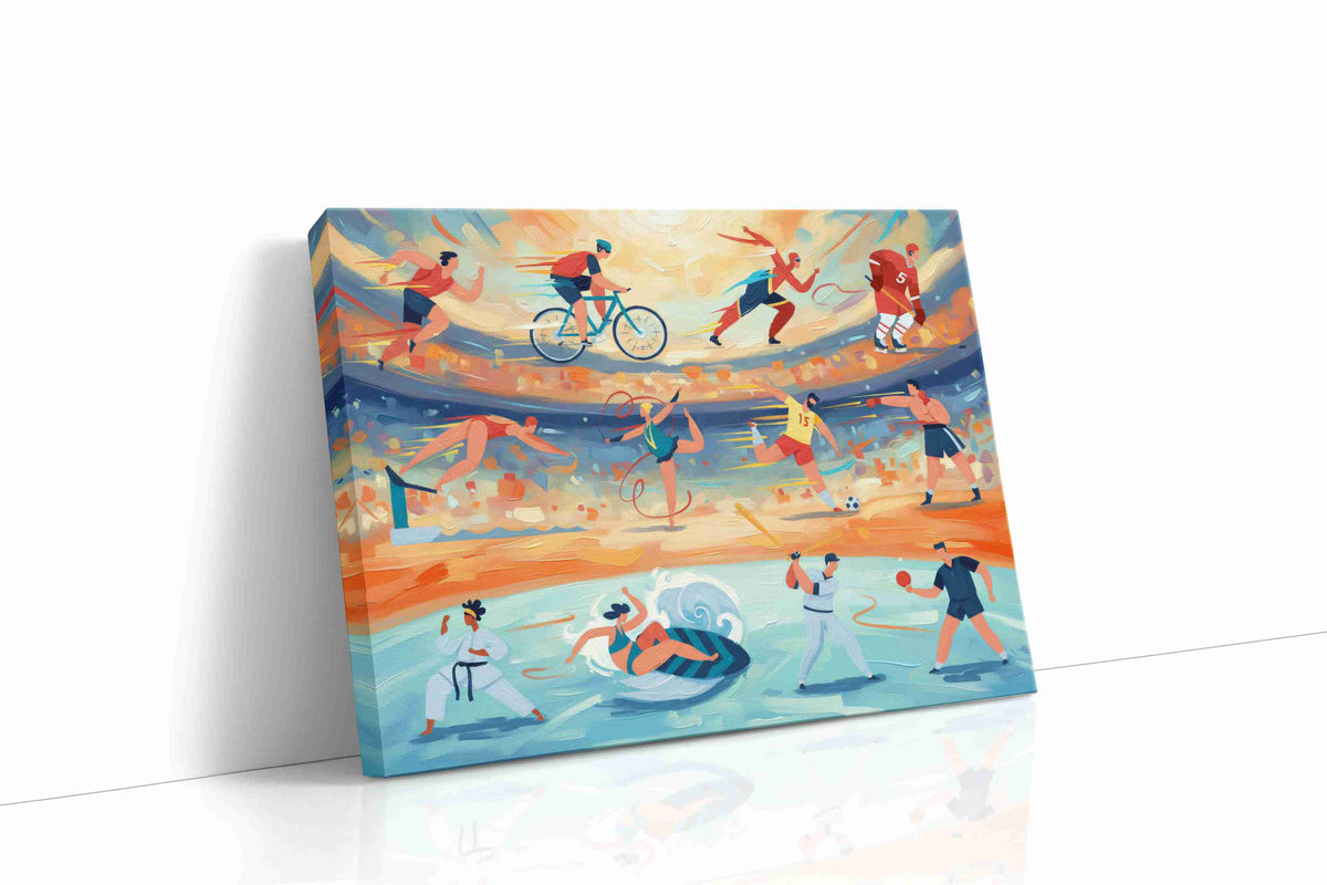 Eternal Motion Sporting Symphony sports canvas print gallery-wrapped landscape canvas studio shot