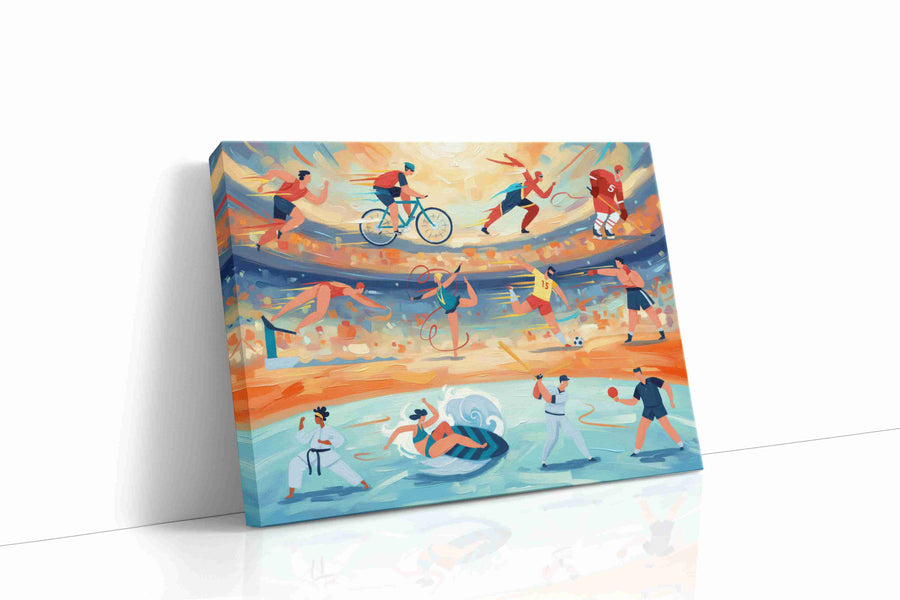Eternal Motion Sporting Symphony sports canvas print gallery-wrapped landscape canvas studio shot