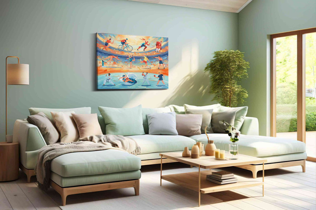 Eternal Motion Sporting Symphony sports canvas print, hanging on wall