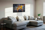 Ethereal Dunk sports canvas print, displayed in a living room