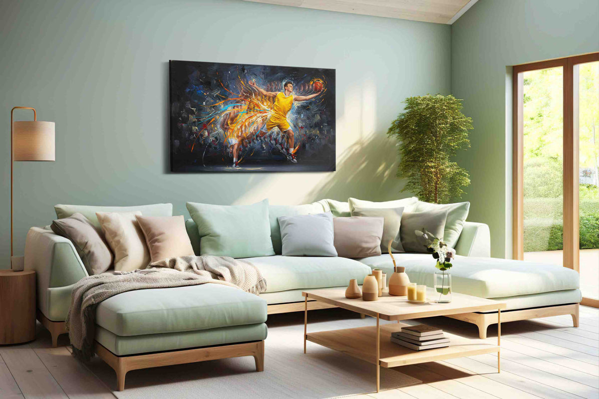 Ethereal Dunk sports canvas print, hanging on wall