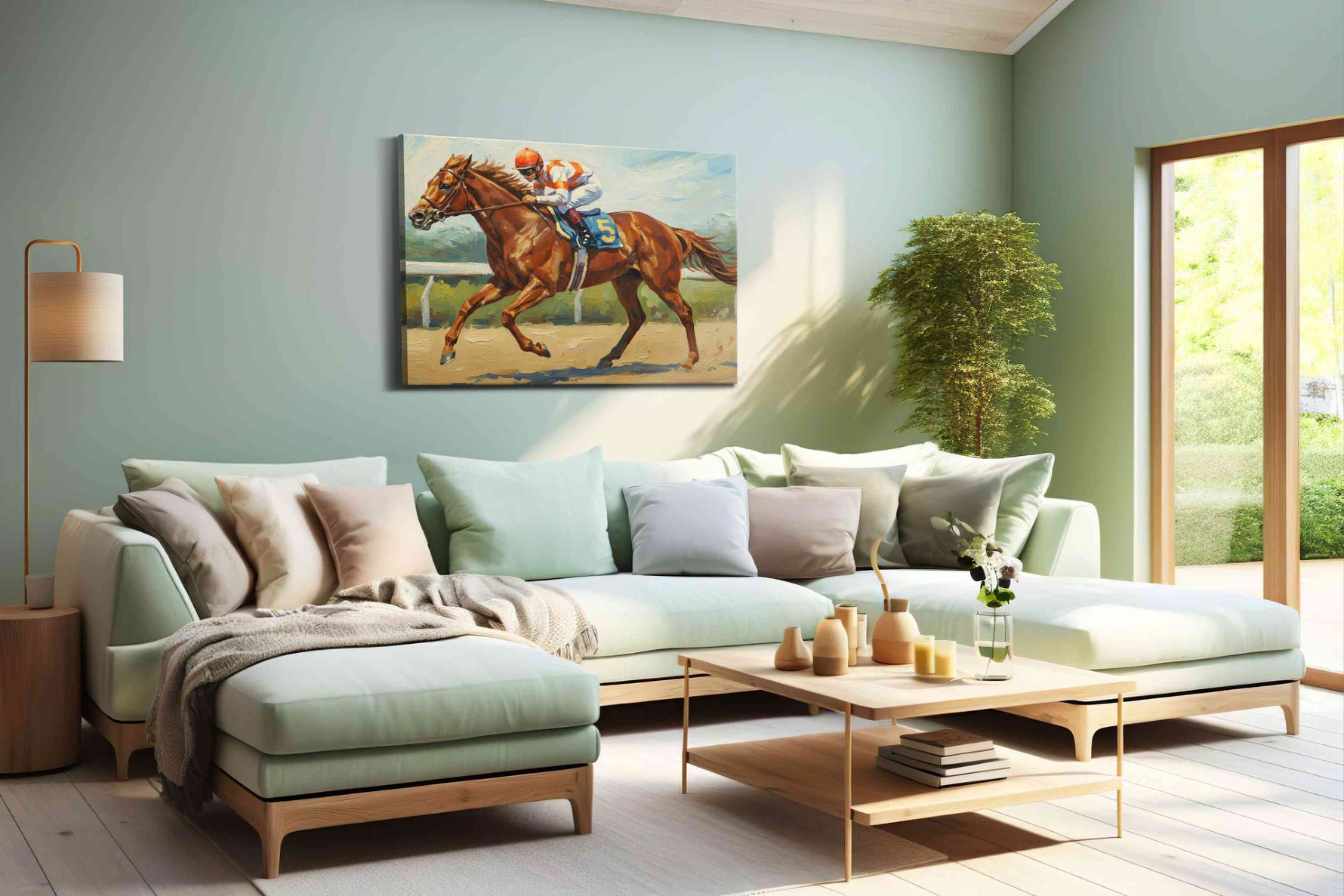 Gallop Towards Glory horses canvas print, hanging on wall
