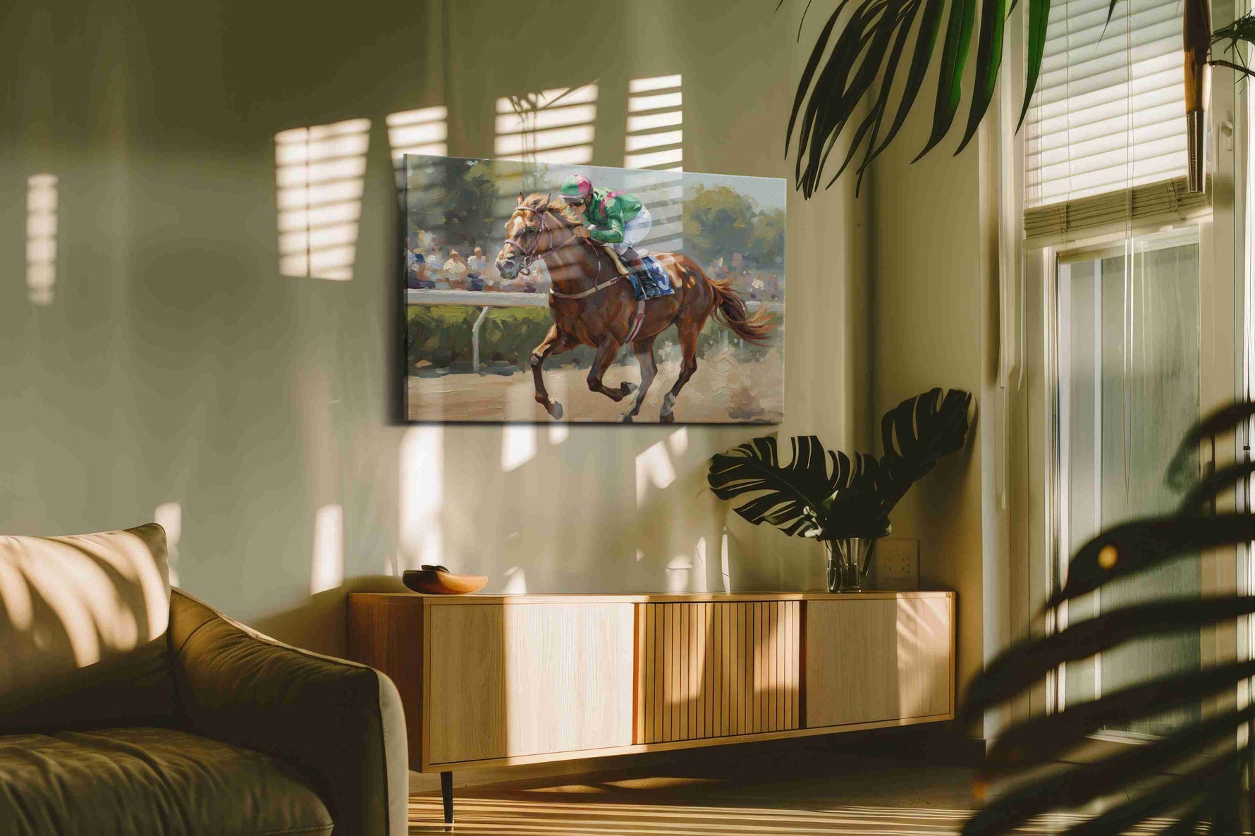 Gallop of Glory II horses canvas print, on wall, lifestyle preview