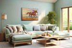 Galloping Glory horses canvas print, hanging on wall