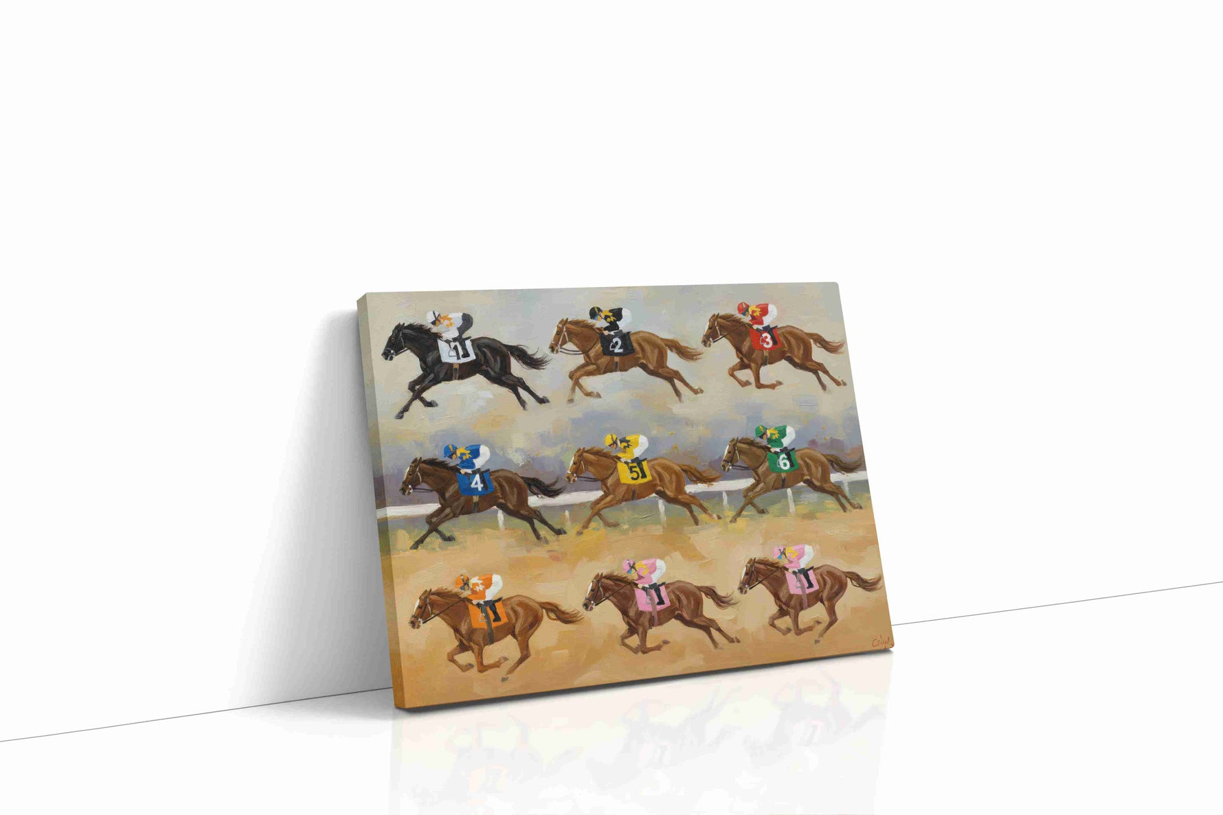 Galloping Triumph horses canvas print gallery-wrapped landscape canvas studio shot