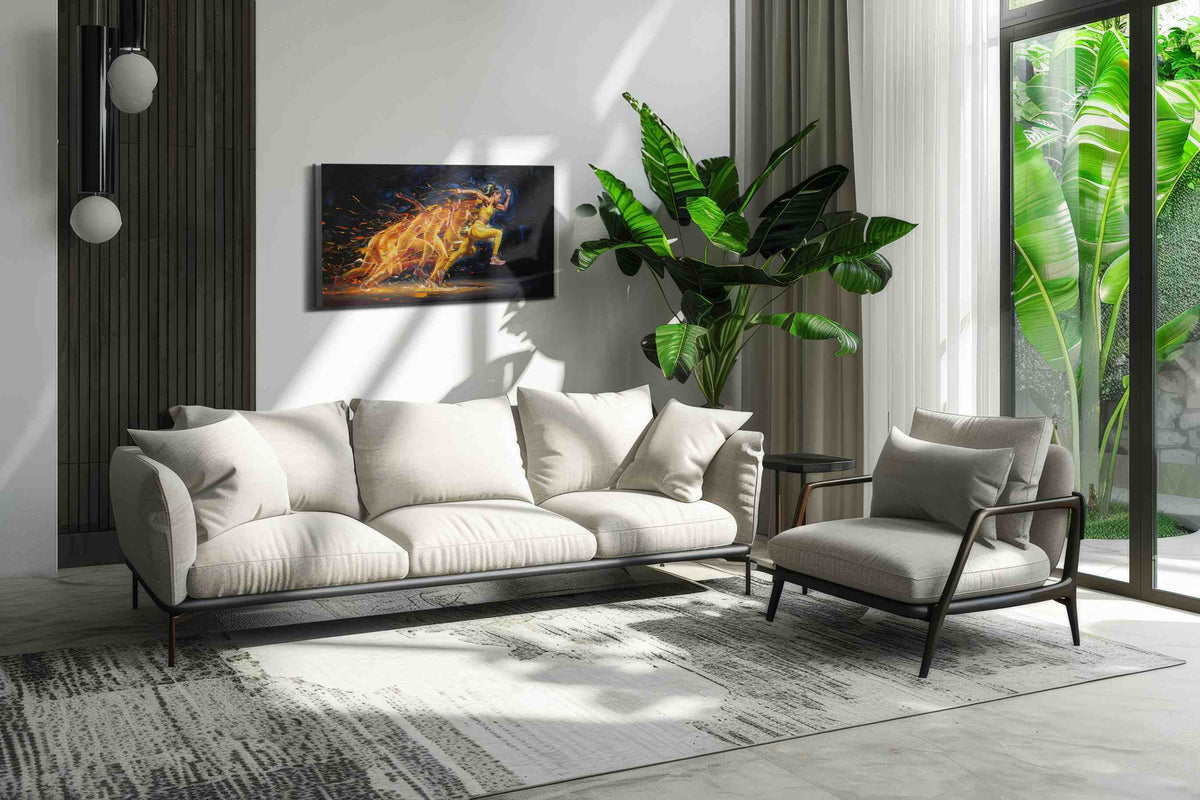 Ignite the Spirit of Flight sports canvas print in a hung canvas mockup
