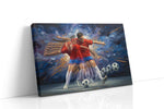 Kinetic Soccer Symphony sports canvas print gallery-wrapped landscape canvas studio shot