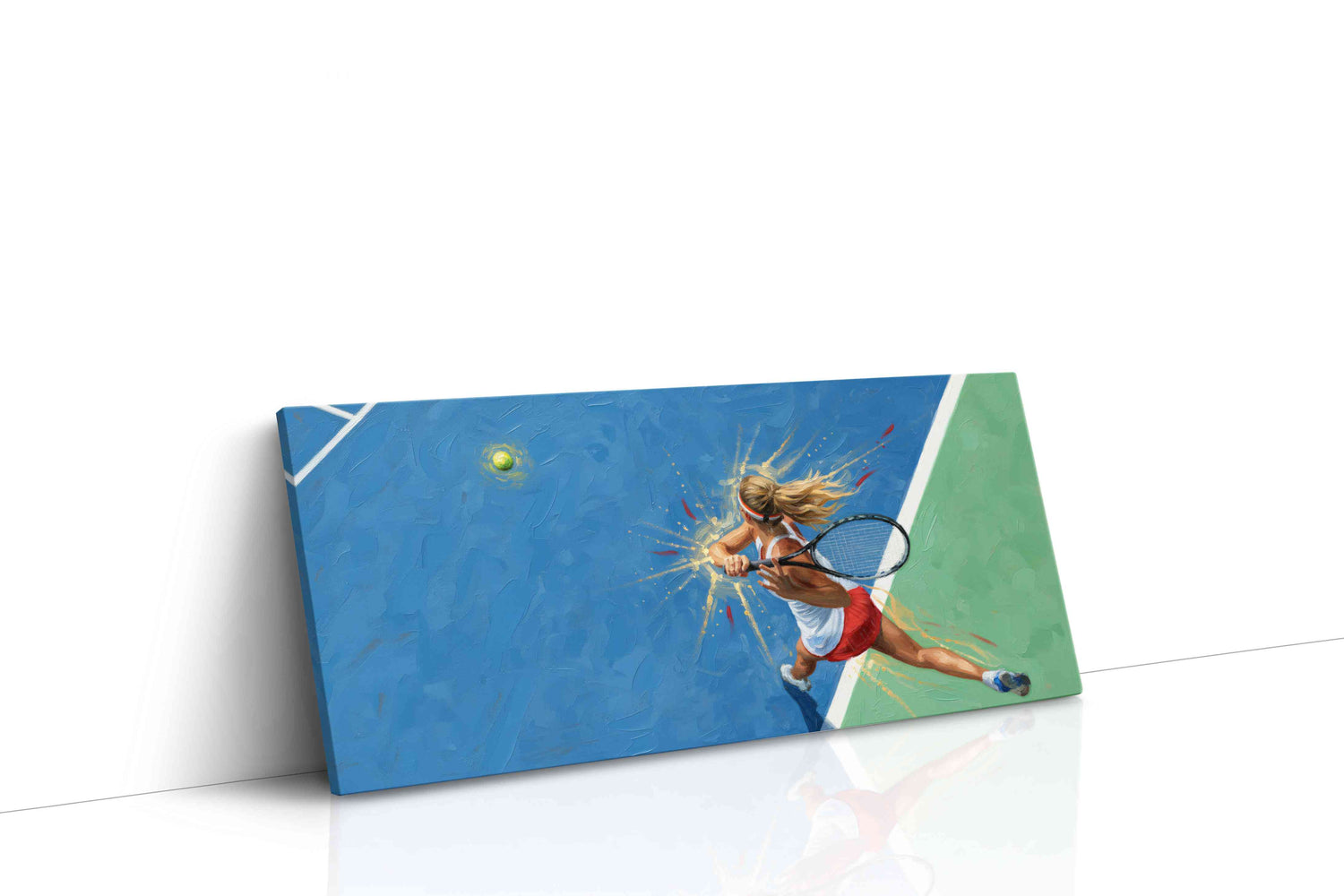 Powerful Serve in Motion sports canvas print, gallery-wrapped, ready to hang