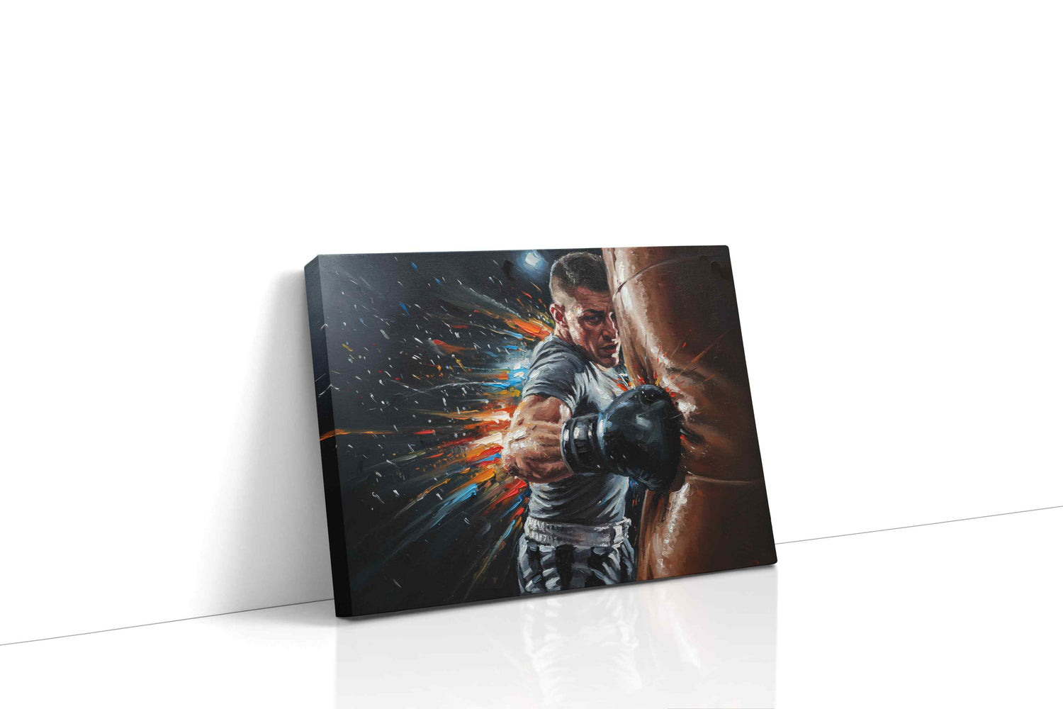 Punching Through Time sports canvas print, gallery-wrapped, ready to hang