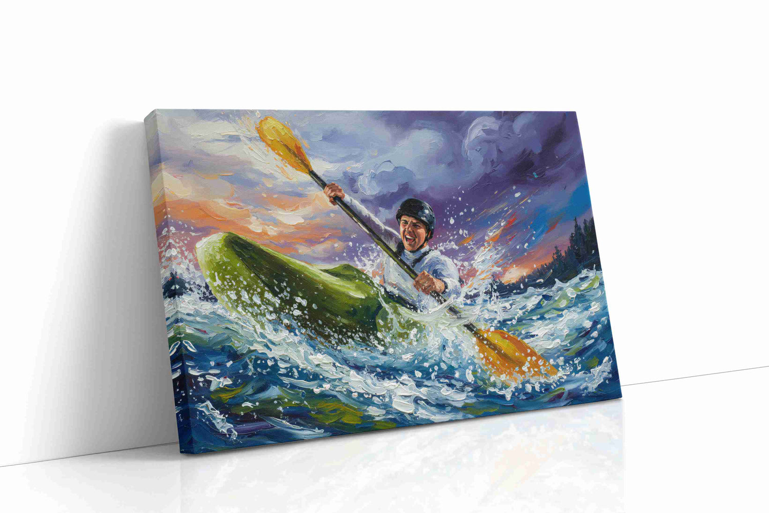 Rushing Rapids Adventure sports canvas print, gallery-wrapped, ready to hang