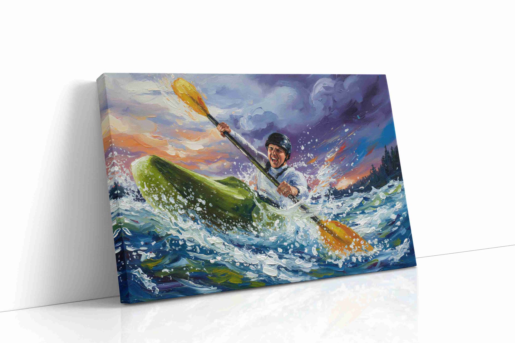Rushing Rapids Adventure sports canvas print, gallery-wrapped, ready to hang