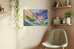 Rushing Rapids Adventure sports canvas print, displayed in a living room