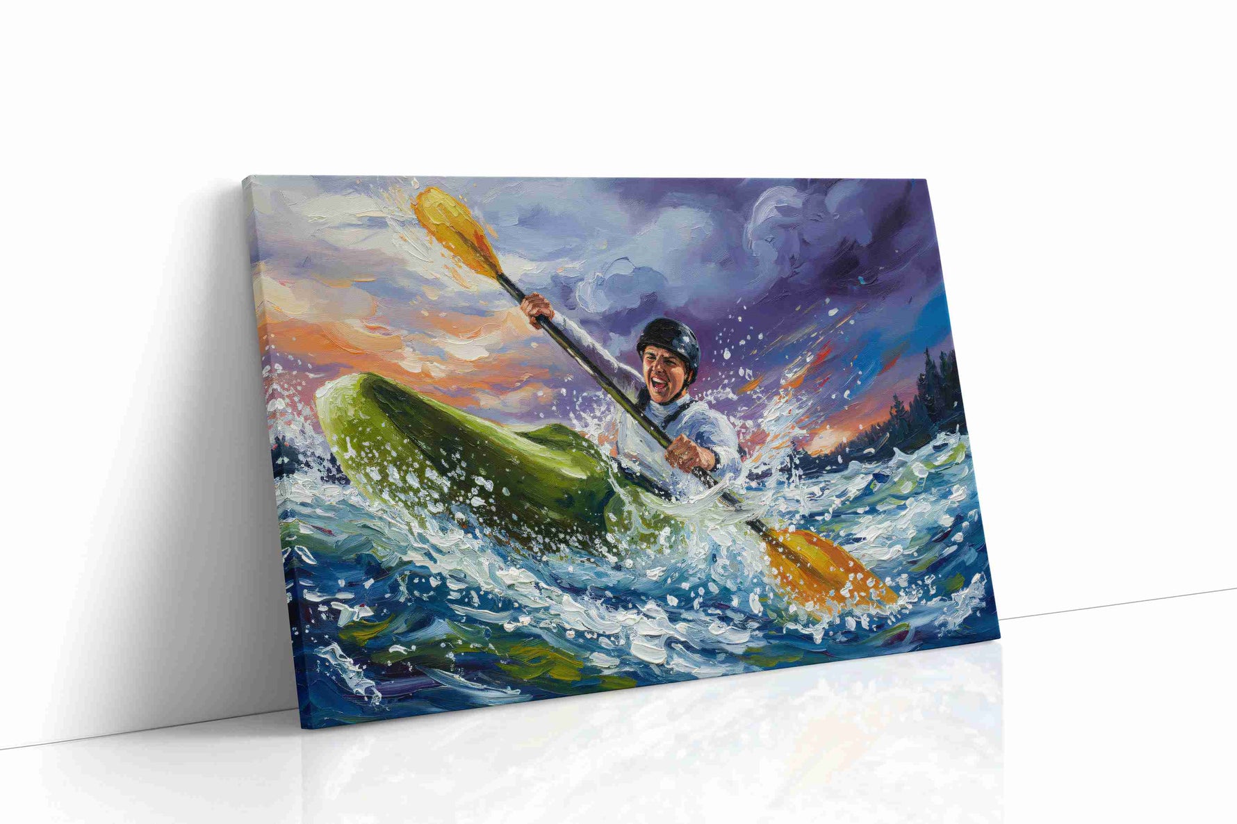 Rushing Rapids Adventure sports canvas print gallery-wrapped landscape canvas studio shot