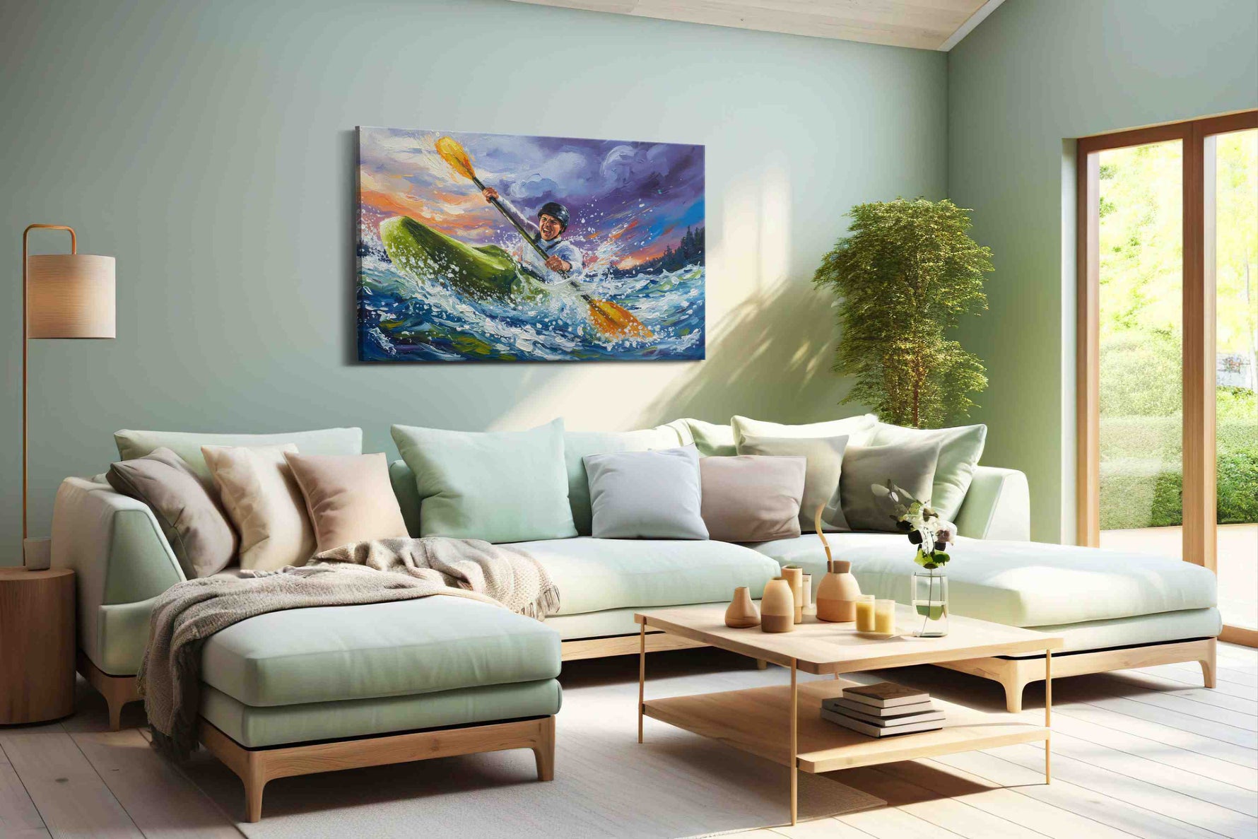 Rushing Rapids Adventure sports canvas print, hanging on wall