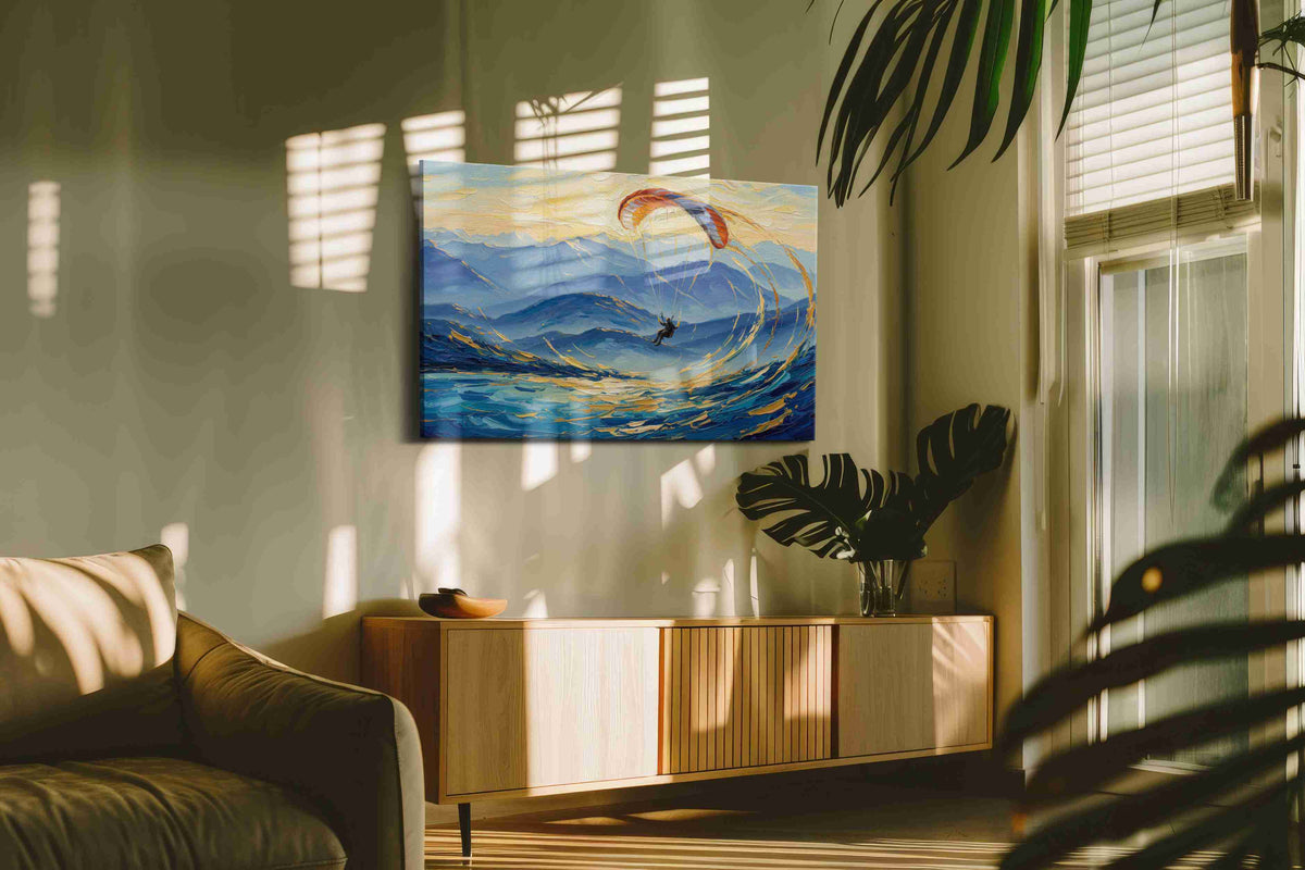 Sky Ballet at Dusk sports canvas print, on wall, lifestyle preview