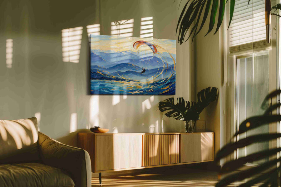 Sky Ballet at Dusk sports canvas print, on wall, lifestyle preview