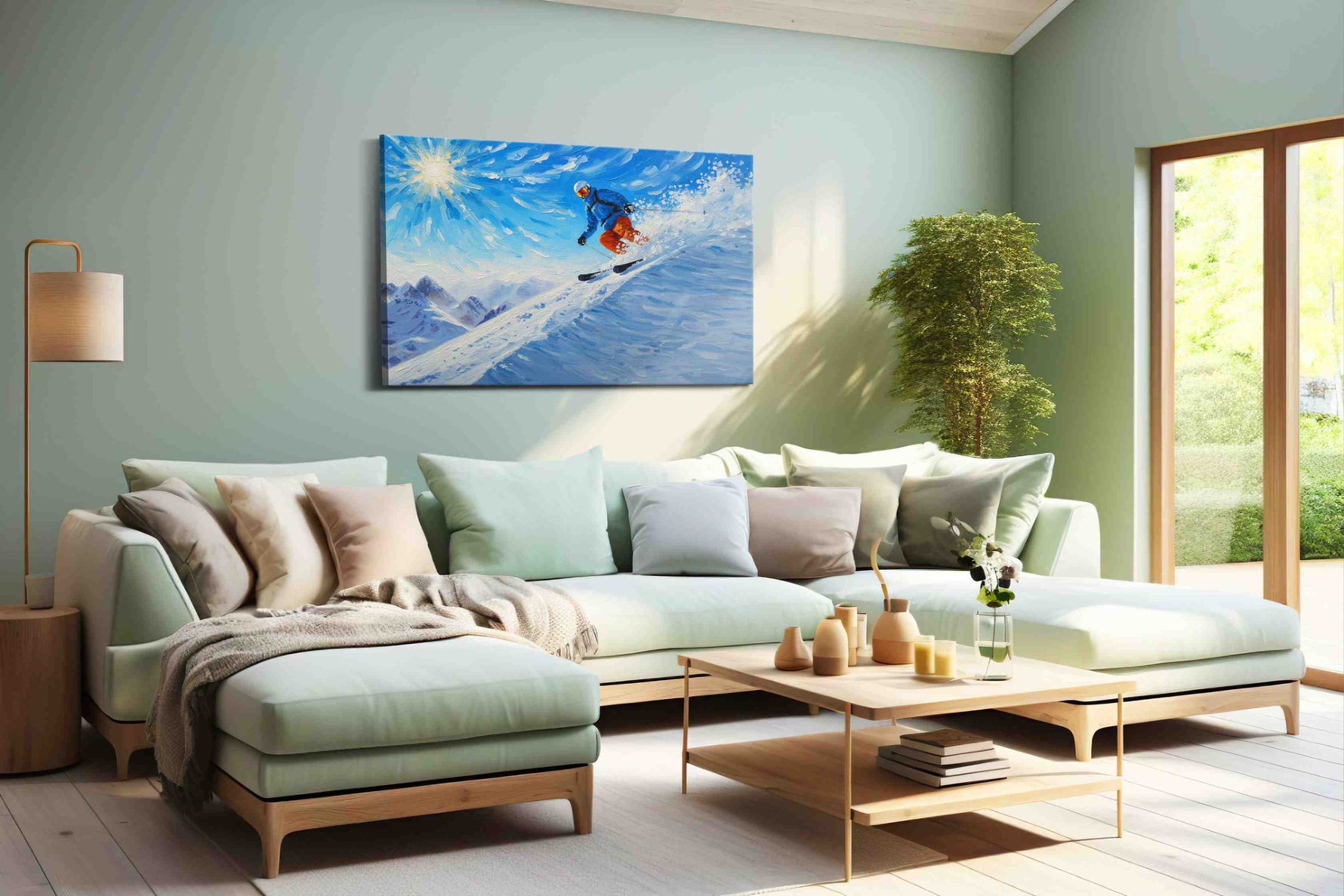 Snowbound Symphony sports canvas print, hanging on wall