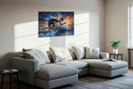 Splash of Determination sports canvas print in a living room scene