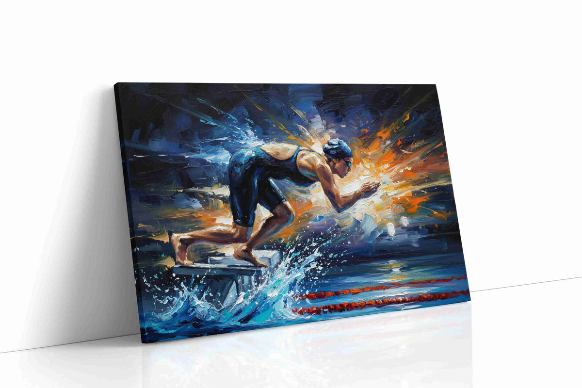 Splash of Determination sports canvas print gallery-wrapped landscape canvas studio shot