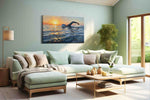 Sunlit Serenity Swim sports canvas print, hanging on wall