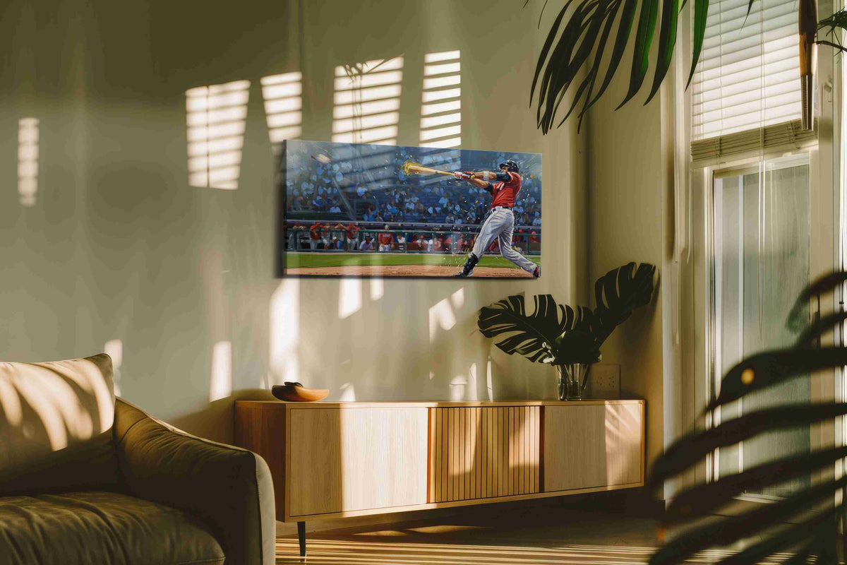 The Swing of Triumph sports canvas print in a contemporary interior mockup