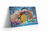 Triumph of the Rings sports canvas print gallery-wrapped landscape canvas studio shot