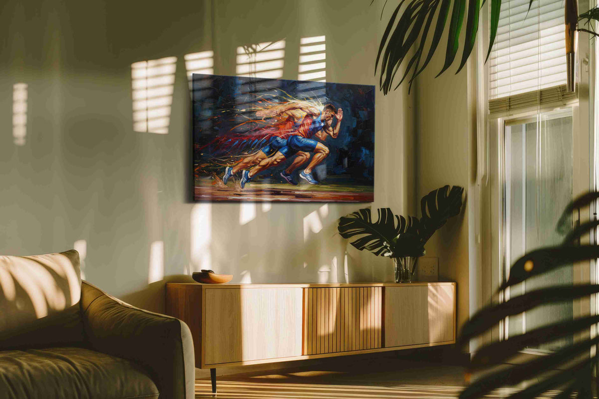 Velocity in Motion sports canvas print, on wall, lifestyle preview