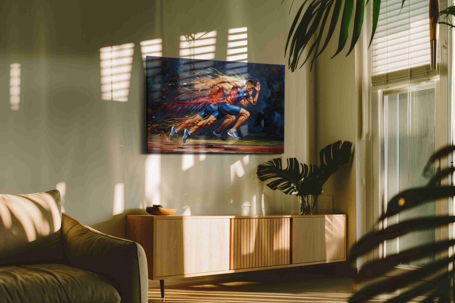 Velocity in Motion sports canvas print, on wall, lifestyle preview