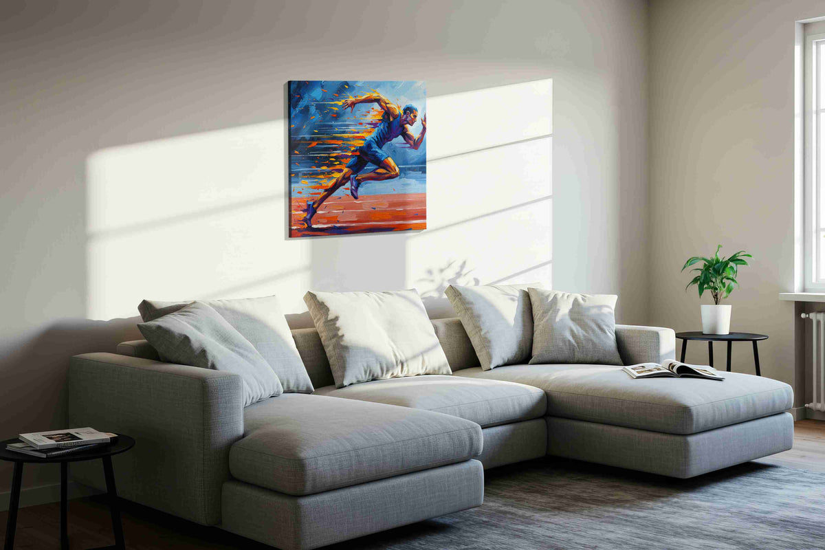 Velocity of Dreams sports canvas print in a living room scene