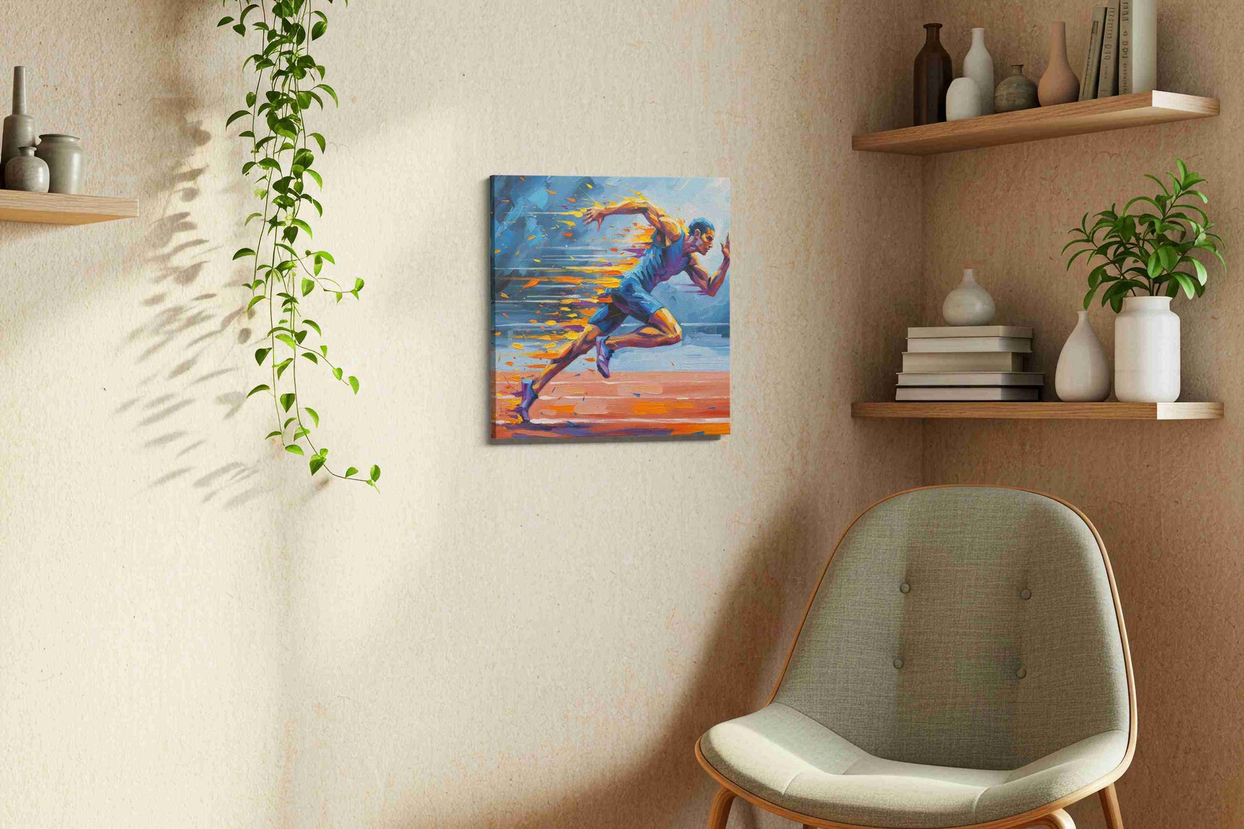 Velocity of Dreams sports canvas print, displayed in a living room
