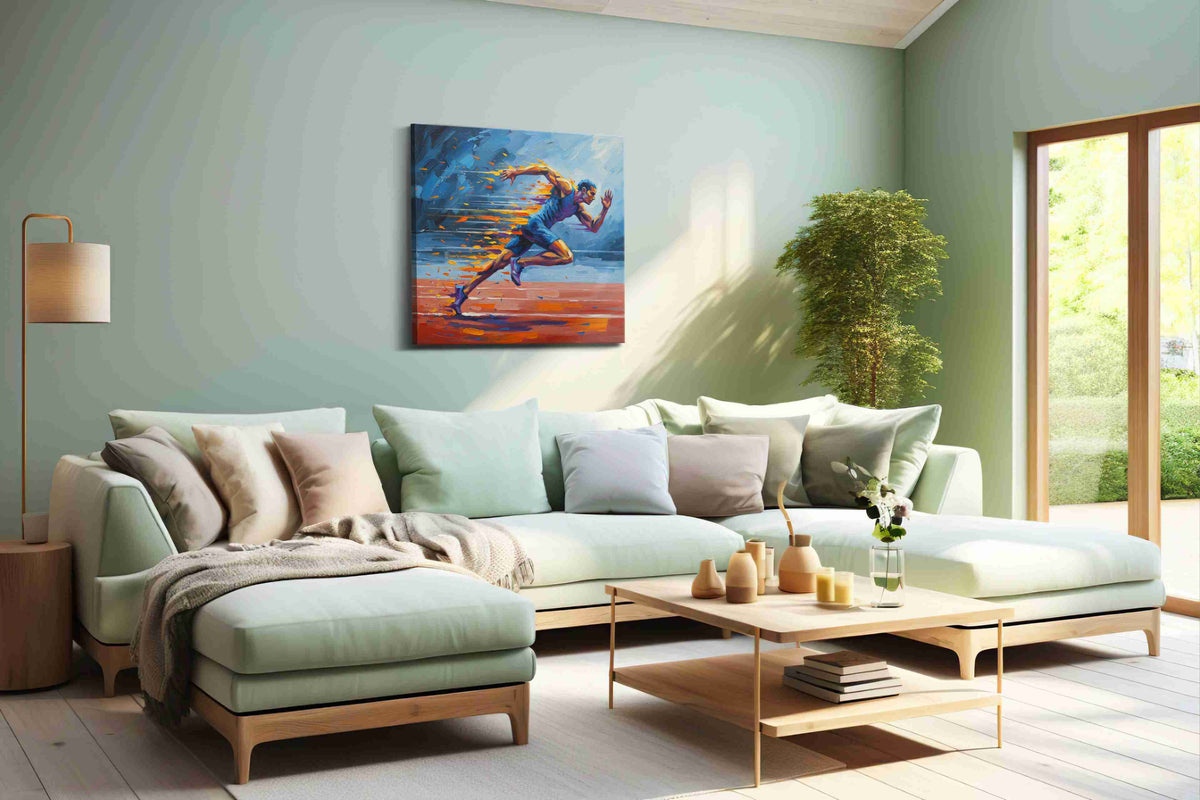 Velocity of Dreams sports canvas print, hanging on wall