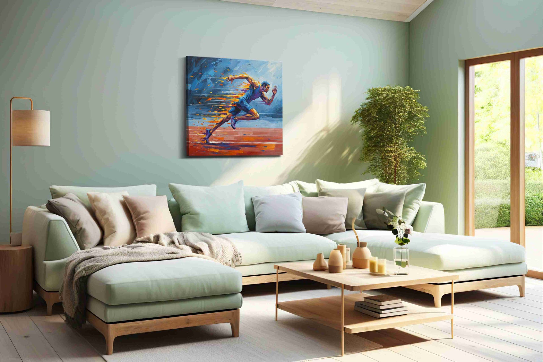 Velocity of Dreams sports canvas print, hanging on wall