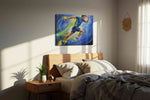 Vibrance of Victory sports canvas print, displayed in a bedroom