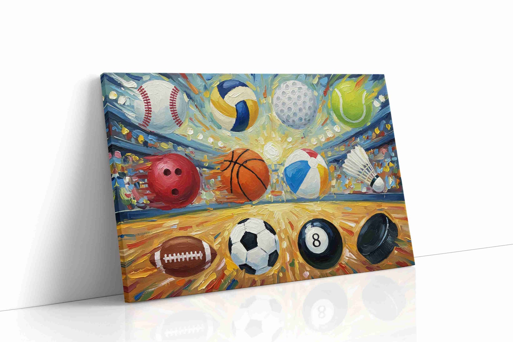 Vibrant Arena of Play sports canvas print gallery-wrapped landscape canvas studio shot