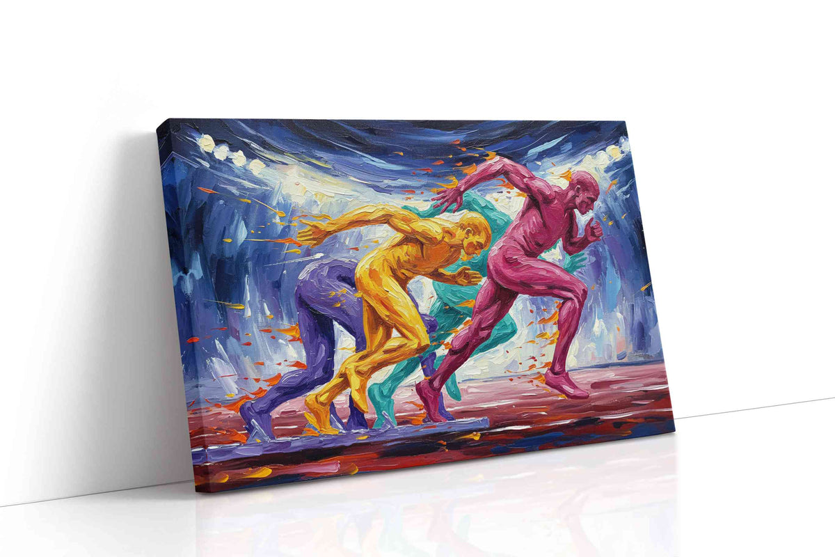 Vibrant Surge of Speed sports canvas print, gallery-wrapped, ready to hang